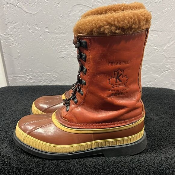 ?? Vintage SOREL KAUFMAN Polar Pac Boots Leather/Rubber/Wool Inserts Sz 6 - EU main image 10